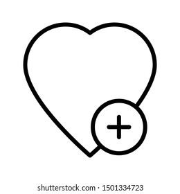 add love thin line vector icon