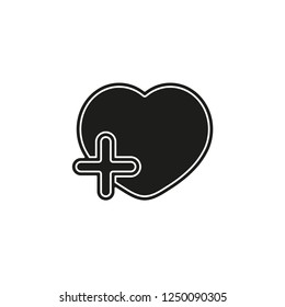 Add lover symbol - flat vector icon - add heart