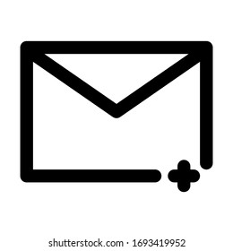 Agregar icono de correo electrónico en un contorno minimalista negro, se puede utilizar en cualquier interfaz y se realiza mediante la tarjeta de gráficos 32x32px 