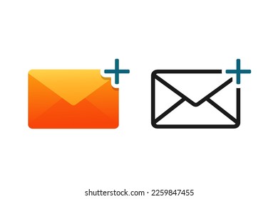 Icono de añadir correo. Vector de ilustración