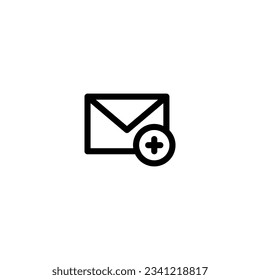 Add mail with outline icon vector