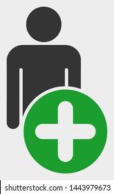 Add Man Figure vector illustration. A flat illustration design of Add Man Figure icon on a white background.