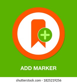 add marker icon. flat illustration of add marker vector icon for web