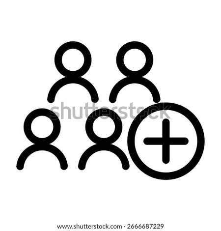 add member outline icon vector design good for web or mobile app