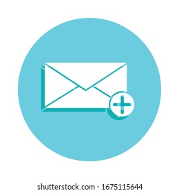 Add a message badge icon. Simple glyph, flat vector of web icons for ui and ux, website or mobile application