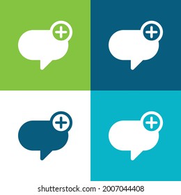 Add Message Flat four color minimal icon set