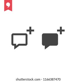 Add message vector icon, chat symbol