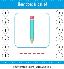Add missed letters. Pencil. Educational worksheet for preschool kids education. activity page with letters.