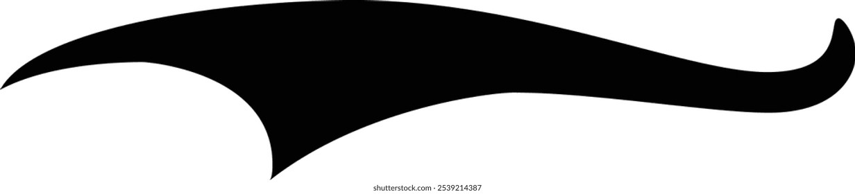 Add modern energy to projects with this sleek black abstract shape, perfect for logos and graphics