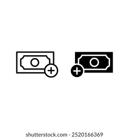 Add Money icon set. sign for mobile concept and web design color editable