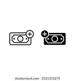 Add Money icon set. sign for mobile concept and web design color editable