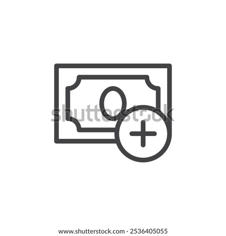 Add money icon Thin outline art symbol