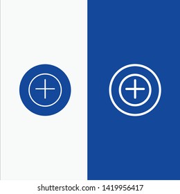 Add, More, Plus Line and Glyph Solid icon Blue banner Line and Glyph Solid icon Blue banner