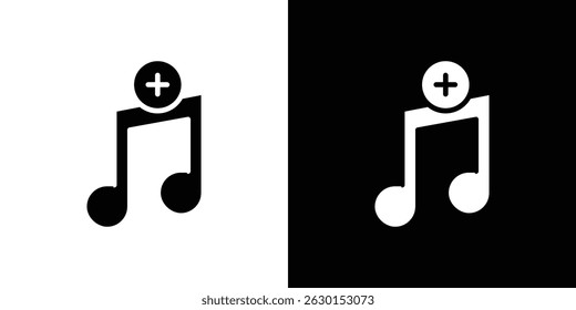 Añadir concepto de icono de música, Ilustración vectorial