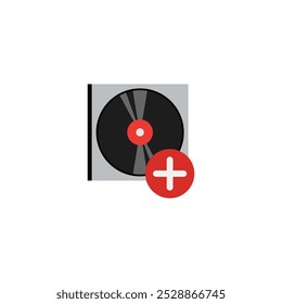 Add Music Icon, Create New Playlist on white background.