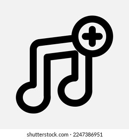 Add music icon in line style about multimedia, use for website mobile app presentation