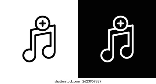 Musiksymbolvektor für Web- und mobile App hinzufügen. Symbol einzeln.