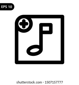 Add music item icon. Vector illustration logo template. Eps 10
