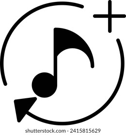 Add music solid and glyph vector illustration