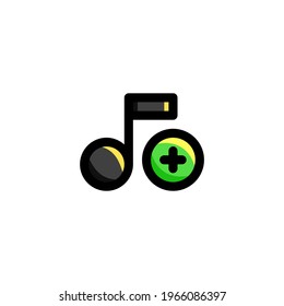 Add Music User Interface Outline Icon Logo Vector Illustration
