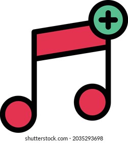 add music vector line colour icon