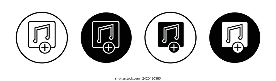 Fügen Sie Musik-Vektorgrafik-Symbol-Illustration hinzu.