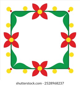 Add a natural touch to your holiday designs with this festive frame of neatly arranged green leaves. Perfect for invitations, seasonal decor, and digital artwork.