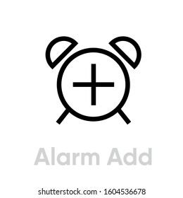 Add New Alarm icon. Editable line