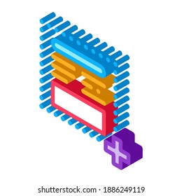 add new article on web site icon vector. isometric add new article on web site sign. color isolated symbol illustration