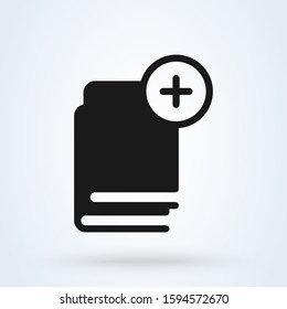 Add new book. Simple vector modern icon design illustration.