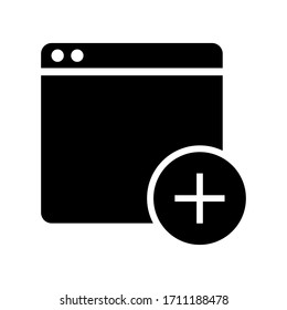 Add new browser tab, slide, or section. Line icon design.