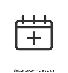 Add New Calendar Event Entry Flat Vector Icon for Scheduling Apps and Websites.
