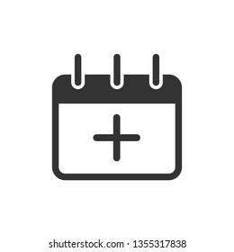 Add New Calendar Event Entry Flat Vector Icon for Scheduling Apps and Websites.