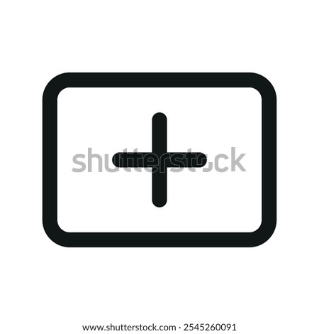 Add new card UI icon, new bank card simple line user interface vector symbol