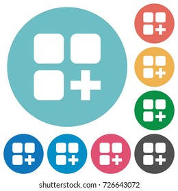 Add new component flat white icons on round color backgrounds