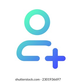 Add new contact pixel perfect gradient linear ui icon. Create new phone number. Address book management. Line color user interface symbol. Modern style pictogram. Vector isolated outline illustration
