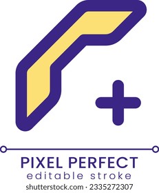 Fügen Sie neue Kontaktpixel perfekte RGB Farbe ui Symbol. Gruppenruf. Einfaches Fülllinienelement. GUI, UX Design für mobile App. Vektor-Piktogramm einzeln. Bearbeitbarer Strich. Poppins Schriftart verwendet