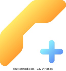 Añadir un nuevo icono ui de color de gradiente plano perfecto para píxel de contacto. Llamada grupal. Receptor de teléfono y más. Pictograma simple relleno. GUI, diseño UX para aplicaciones móviles. Ilustración RGB aislada por vectores