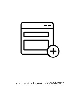 Add New Content Web Page Interface Outline Icon Design