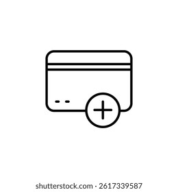 Add new credit card icon symbol illustration, banking or finance vector