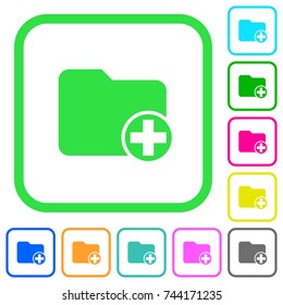 Add new directory vivid colored flat icons in curved borders on white background