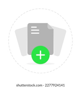 Add new document file, upload button concept illustration flat design vector eps10. simple and modern graphic element for landing page, empty state ui, infographic, button, icon