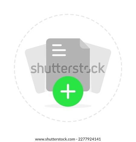 Add new document file, upload button concept illustration flat design vector eps10. simple and modern graphic element for landing page, empty state ui, infographic, button, icon