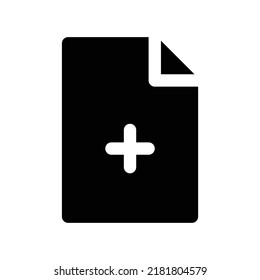 Add new document icon in black solid style