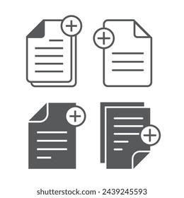 Add new document icon design, isolated on white background, vector illustration