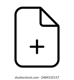 Add New Document Icon for File Creation, Digital Documentation, and Office Software Illustrations