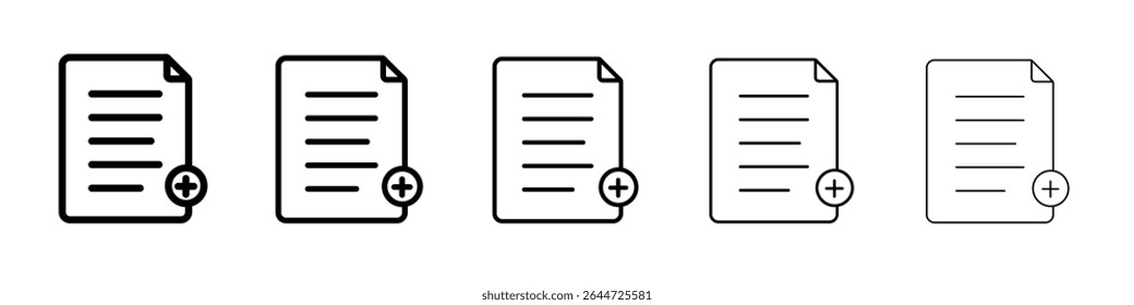 Adicionar novo ícone de documento logotipo do conjunto de ilustrações plana