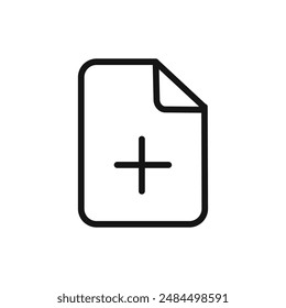Add new document icon linear vector graphics sign