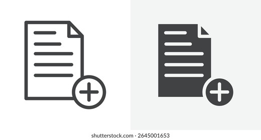 Add new document icon Outline vector sign