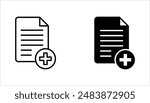 Add New Document Icon set. Perfect for File Management vector illustration on white background